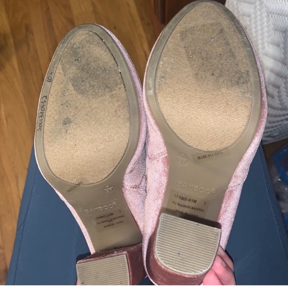 Velvet Heeled Boots in Dusty Rose - Picture 3 of 3